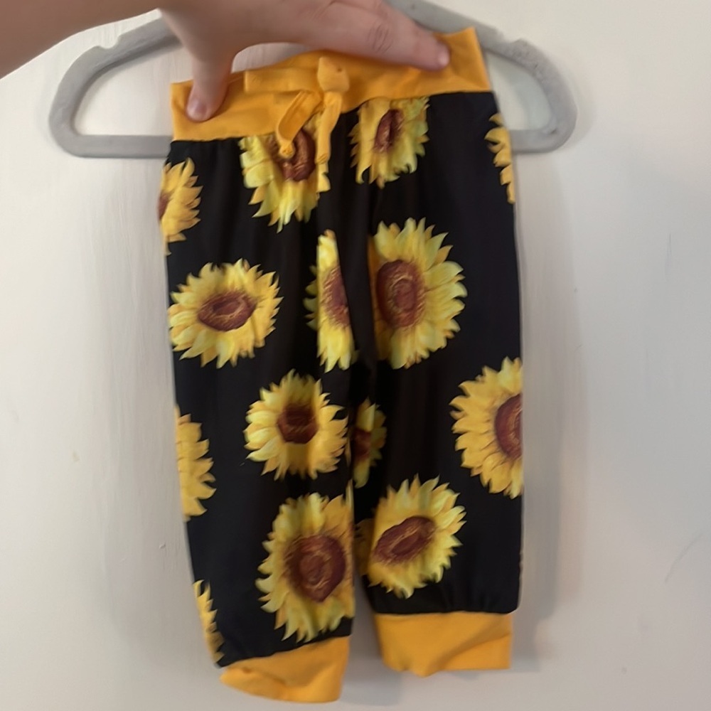 “Little Ms. Sassy pants” sunflower 2 piece girl outfit - Picture 4 of 4
